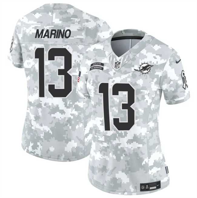 Womens Miami Dolphins #13 Dan Marino 2024 F.U.S.E Arctic Camo Salute To Service Limited Stitched Jersey Dzhi